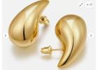 Waterdrop Gold Earrings for Women Teardrop Gold Big Earrings Fashion Jewelry Gif